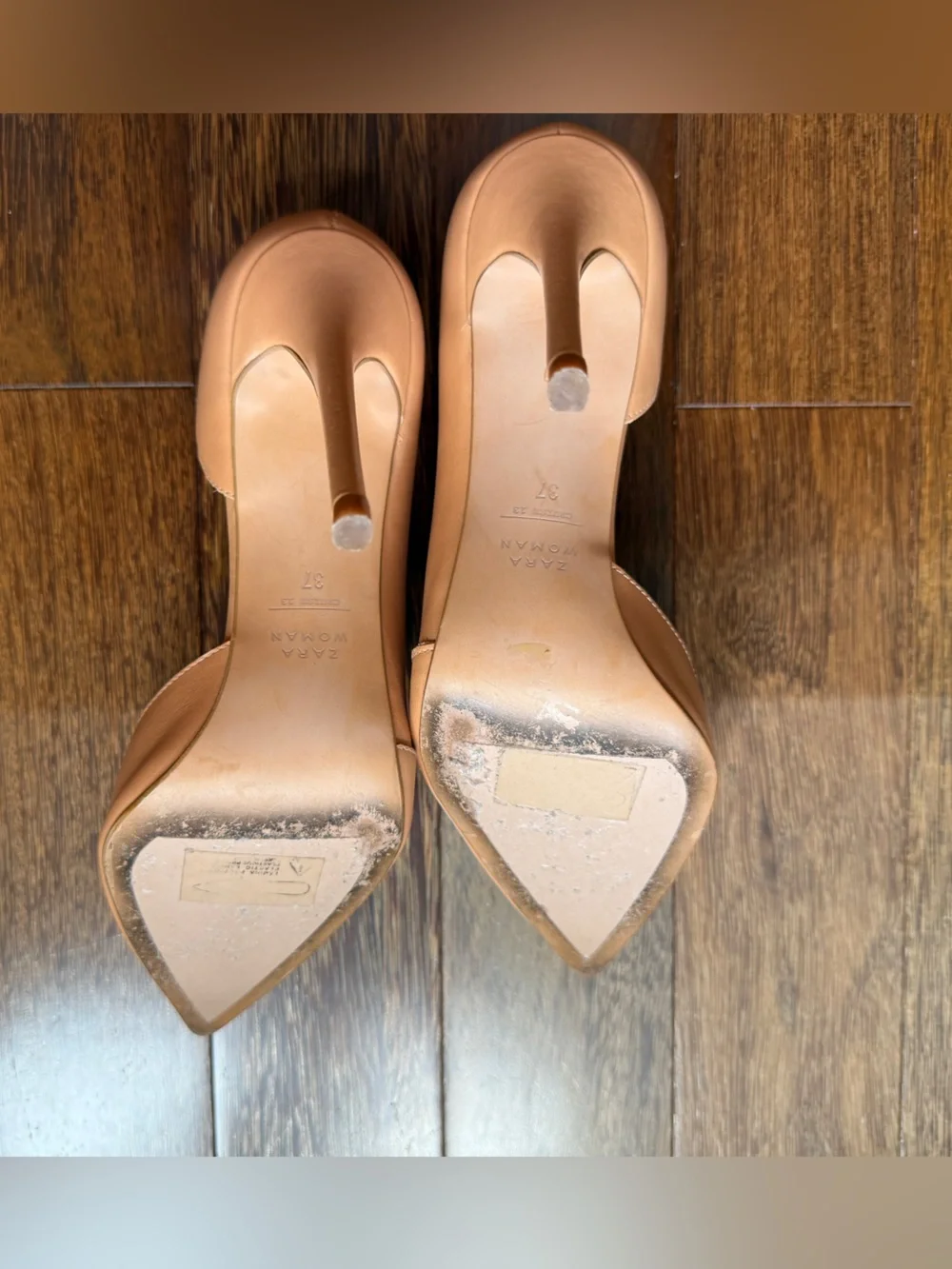 Zara Tan Pointed D'Orsay Pumps Size 37